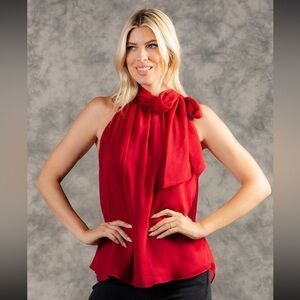 NEW Sew in Love Red Adjustable Tie Top size small